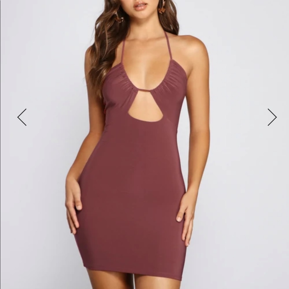 New Windsor cut out bodycon mauve dress M